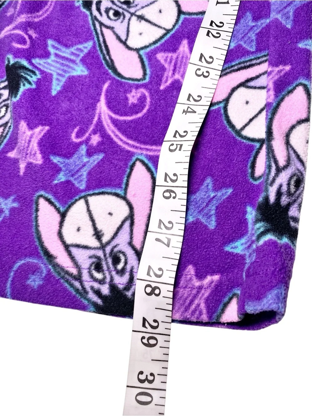 Disney Eeyore Purple Fleece Lounge Sleep Pants All Over Print Stars Size Large - Picture 8 of 10